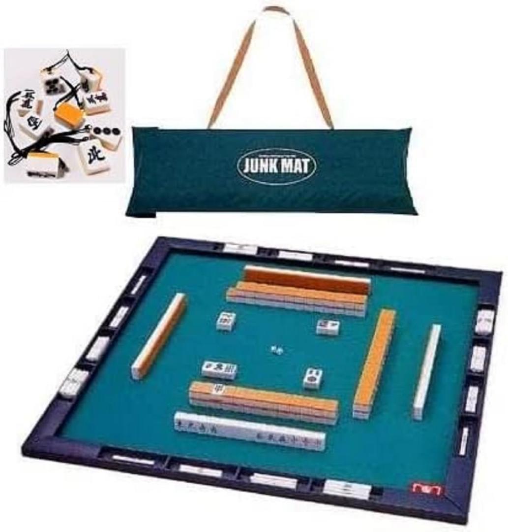 新品　(麻雀牌ストラップ１個付)麻雀牌・マットのセット・コンパス・ハヤハヤ付