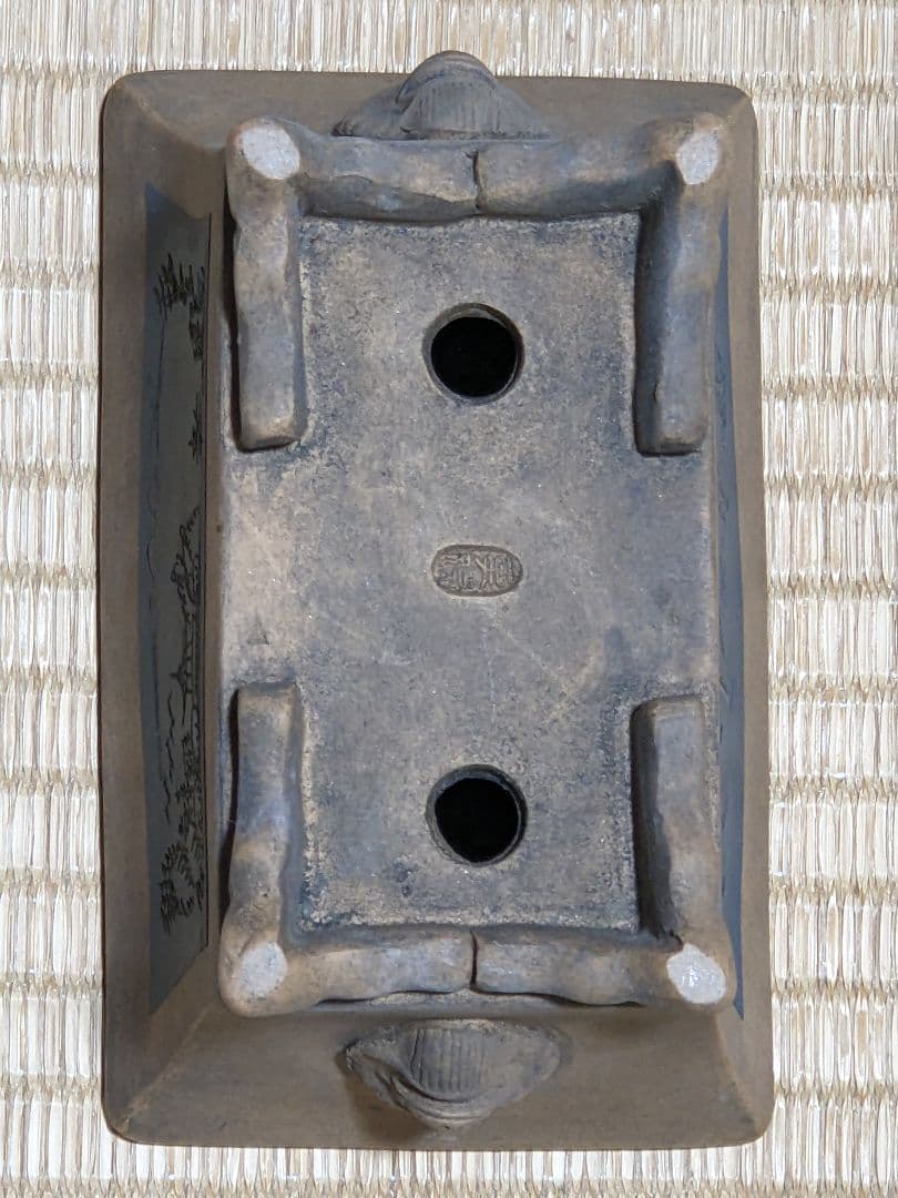♦中国 長方形 神獣飾り盆栽鉢 小品盆栽鉢 古玩古美術品 コレクション 骨董品