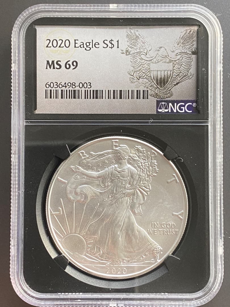2020年 NGC MS69 イーグル銀貨1オンス イーグル ラベル