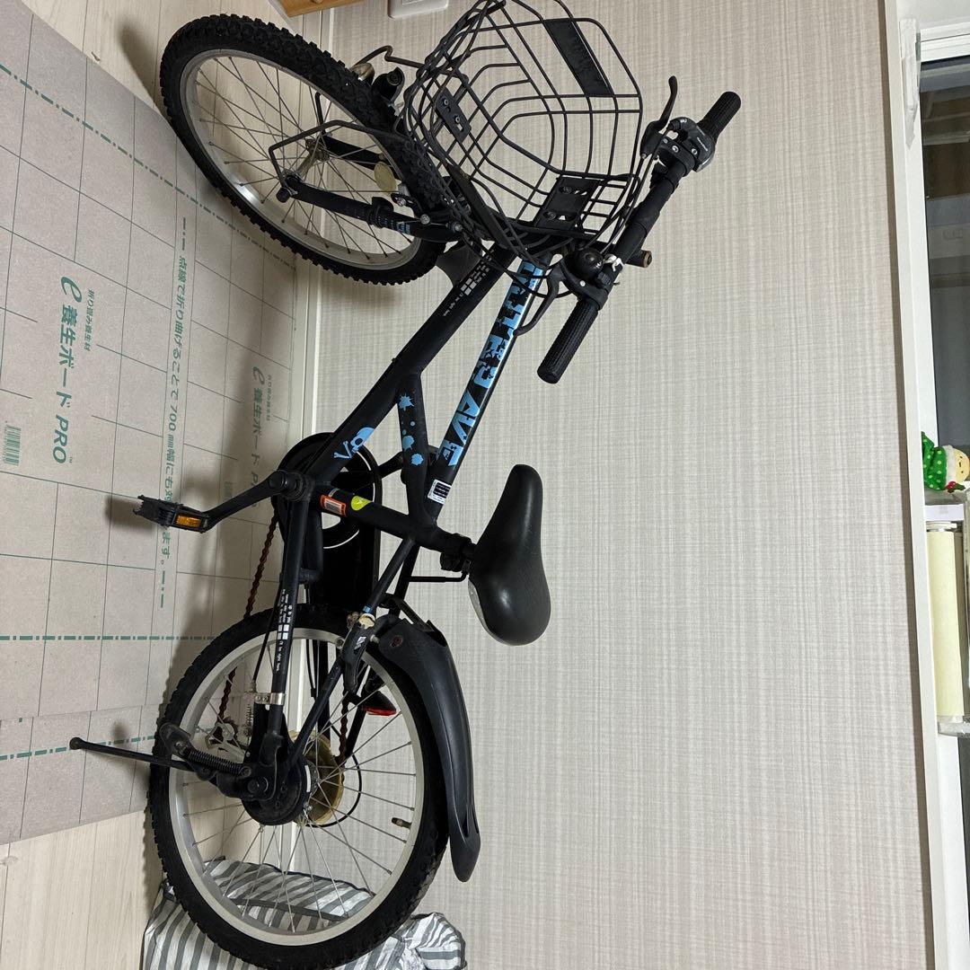 大阪　引き取り限定　黒い子供用自転車 前カゴ付き