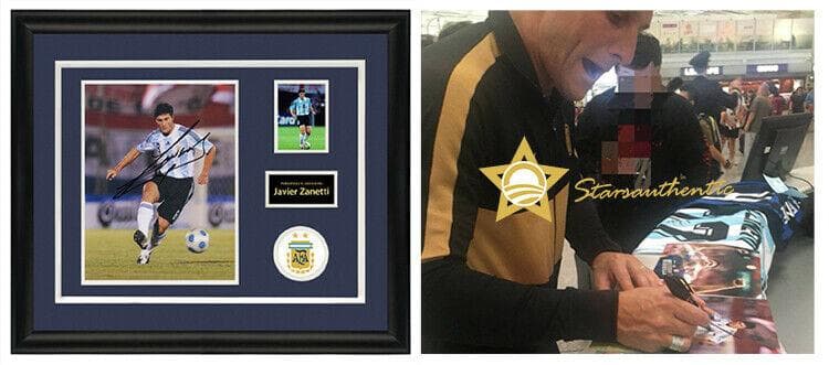 直筆サイン入り写真 ハビエル・サネッティ サッカーアルゼンチン SA鑑定済