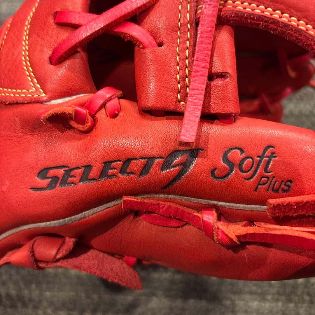 ★即戦力 軟式用グローブ Mizuno セレクト9Soft レッド 美品★