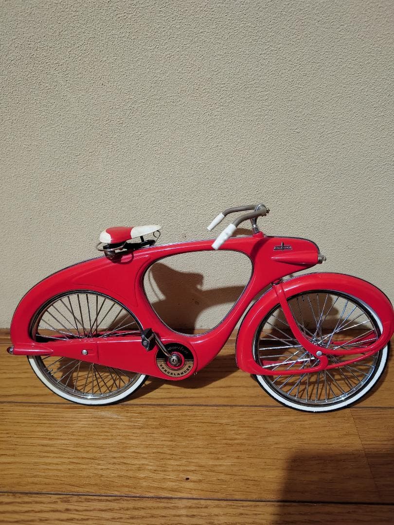 クラシック赤自転車モデル 約30cm スタンド付き