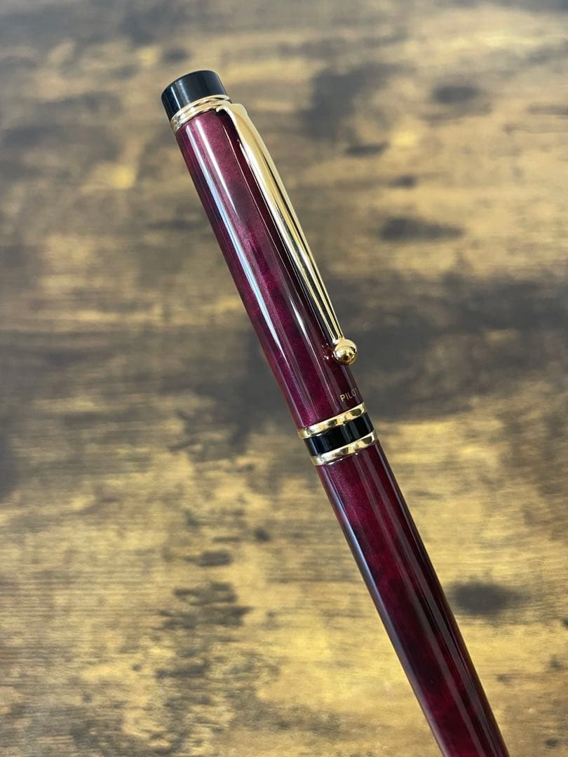 試筆のみ　初期型　グランセ　ルビーレッドマーブル　刻印　パイロット M 万年筆