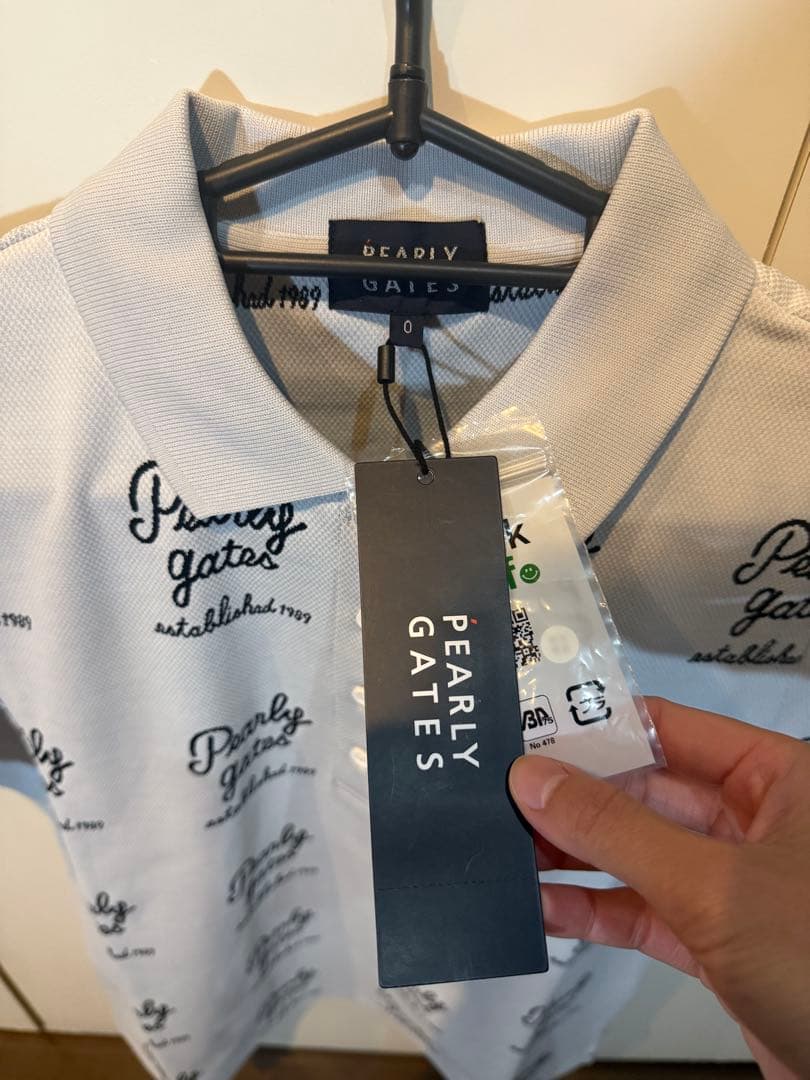【新品】パーリーゲイツ サイズ0 総柄ロゴ ライトグレー レディース