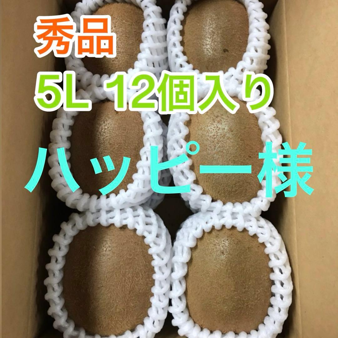 ハッピー　芯が甘い！【高級品】和歌山県産キウイフルーツ 5L 12個　5箱
