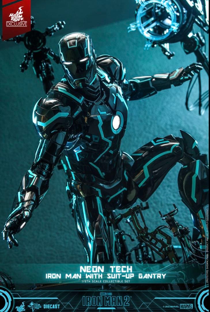 【DIECAST】アイアンマン・マーク4限定ネオンテック版パワードスーツ装着機付