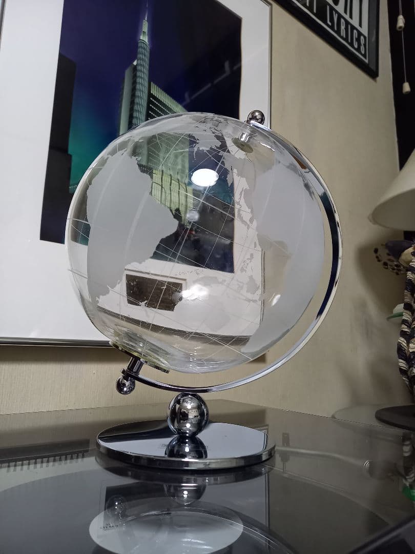 スペースエイジ　キネティック　スプートニク　クリスタル　メタルアート　グローブ