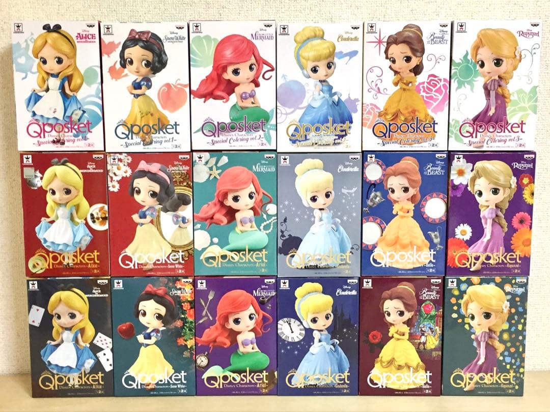 Qposket ディズニープリンセス 18個