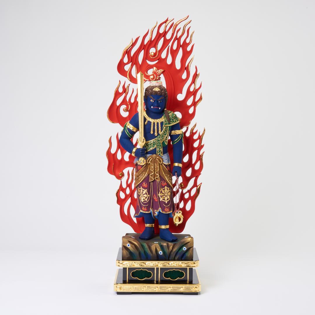 楠　立青不動明王　70ｃｍ　濃彩切金  #073