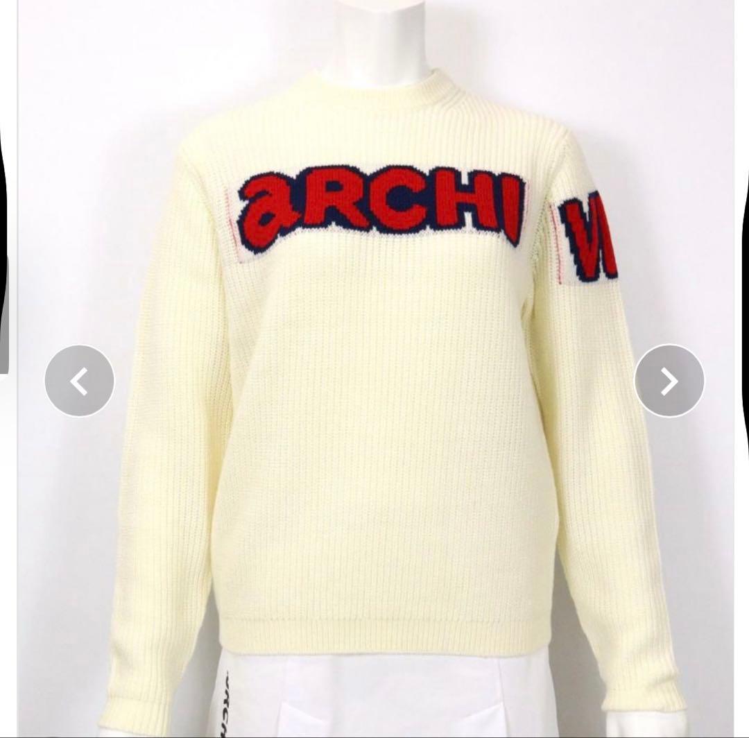 archivio ロゴ入りクリームセーター