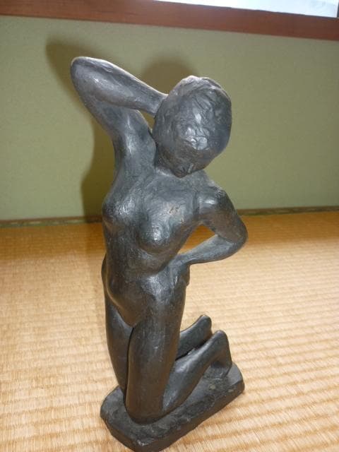 本物 美品 1980年代◆日展顧問 彫刻家 雨宮敬子「裸婦・女性像」ブロンズ彫刻