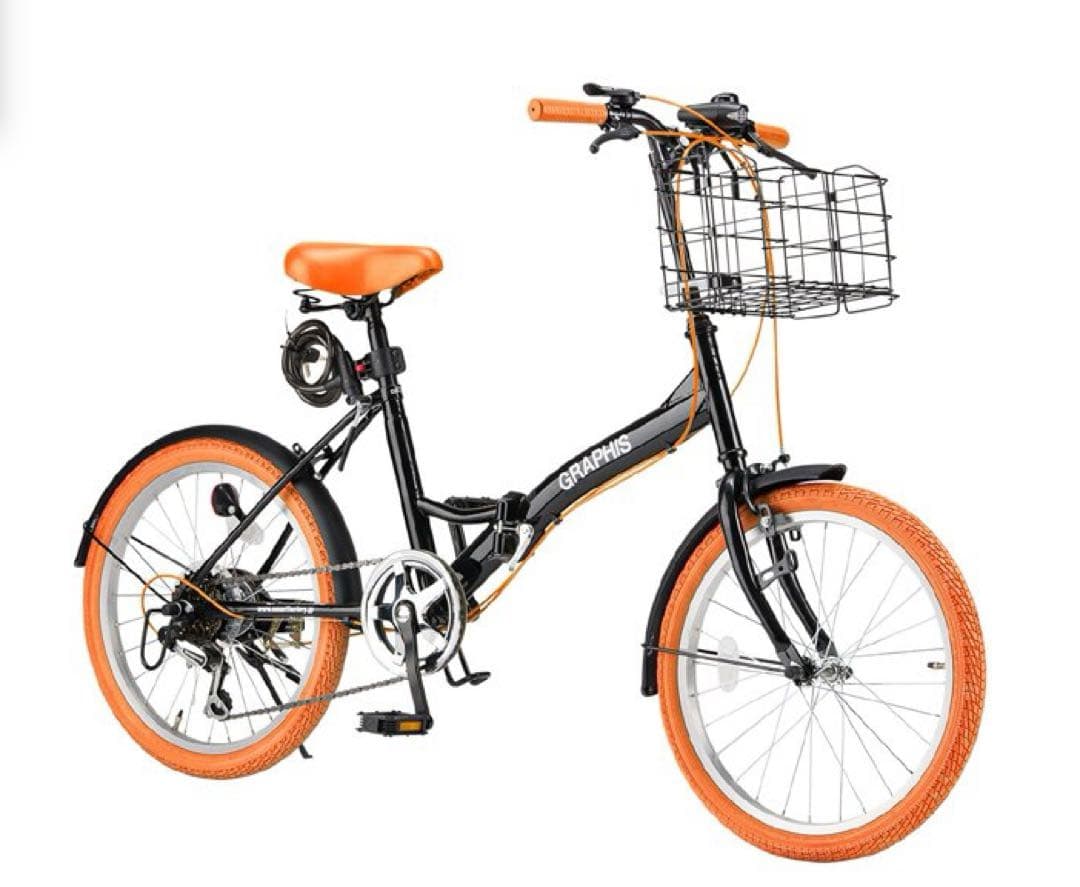【更に値下げ】GRAPHIS 折りたたみ自転車 ブラック/オレンジ