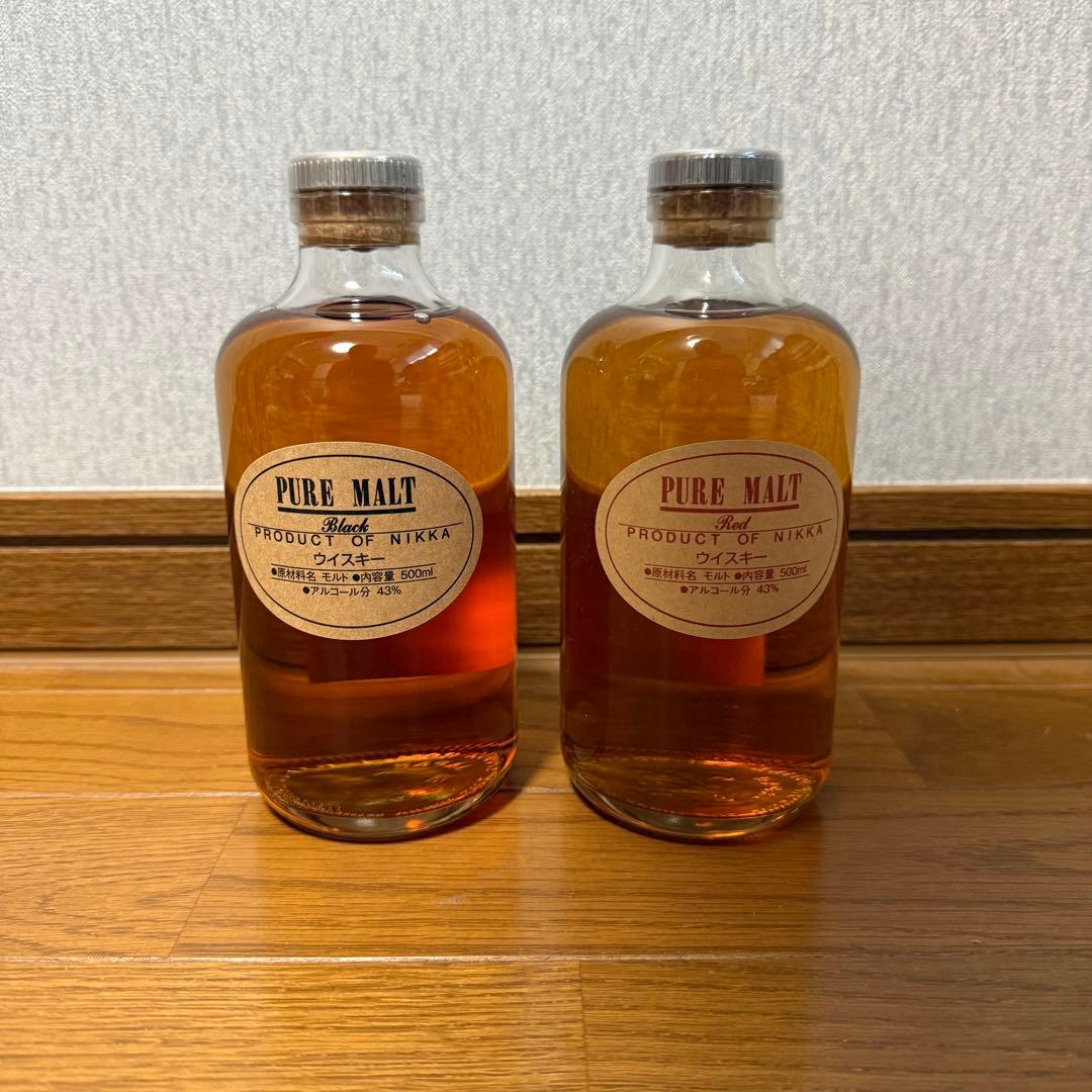 【蒸留所限定】ニッカ　ピュアモルト　レッド・ブラック ２本セット