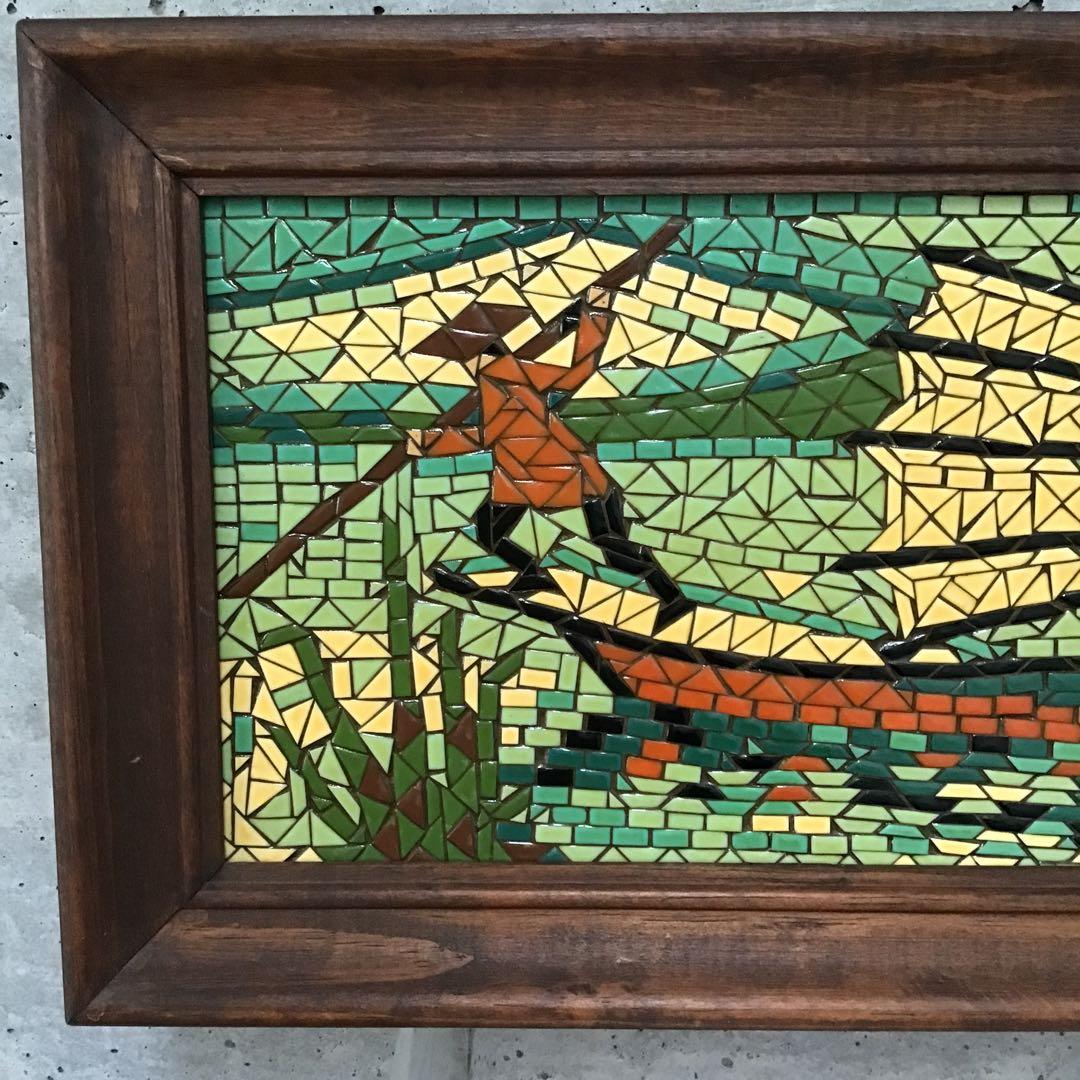 50’sアメリカ モザイクタイル 絵画 額 ビンテージHAWAII