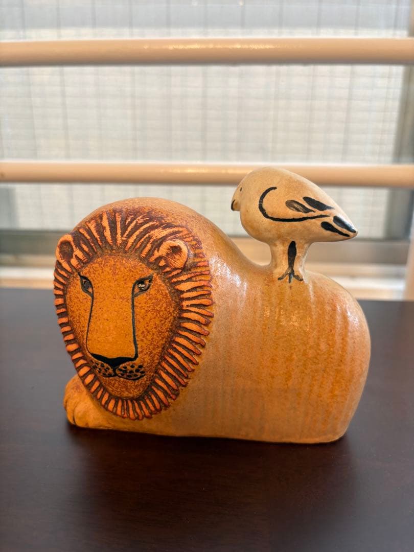 リサラーソン　 陶器 ライオンと鳥