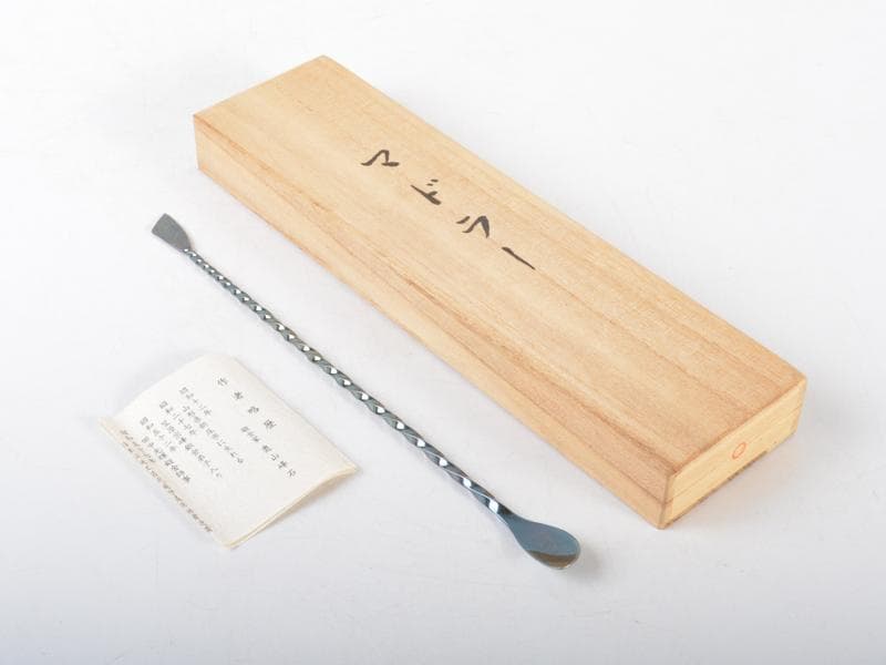 人間国宝　金工家　奥山峰石作　鍛金　マドラー　共箱　V　R4614
