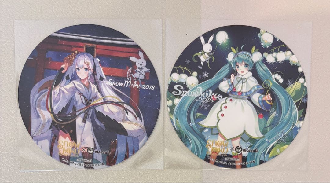 初音ミク　 MIKU 2018 2015 コースター　２点セット
