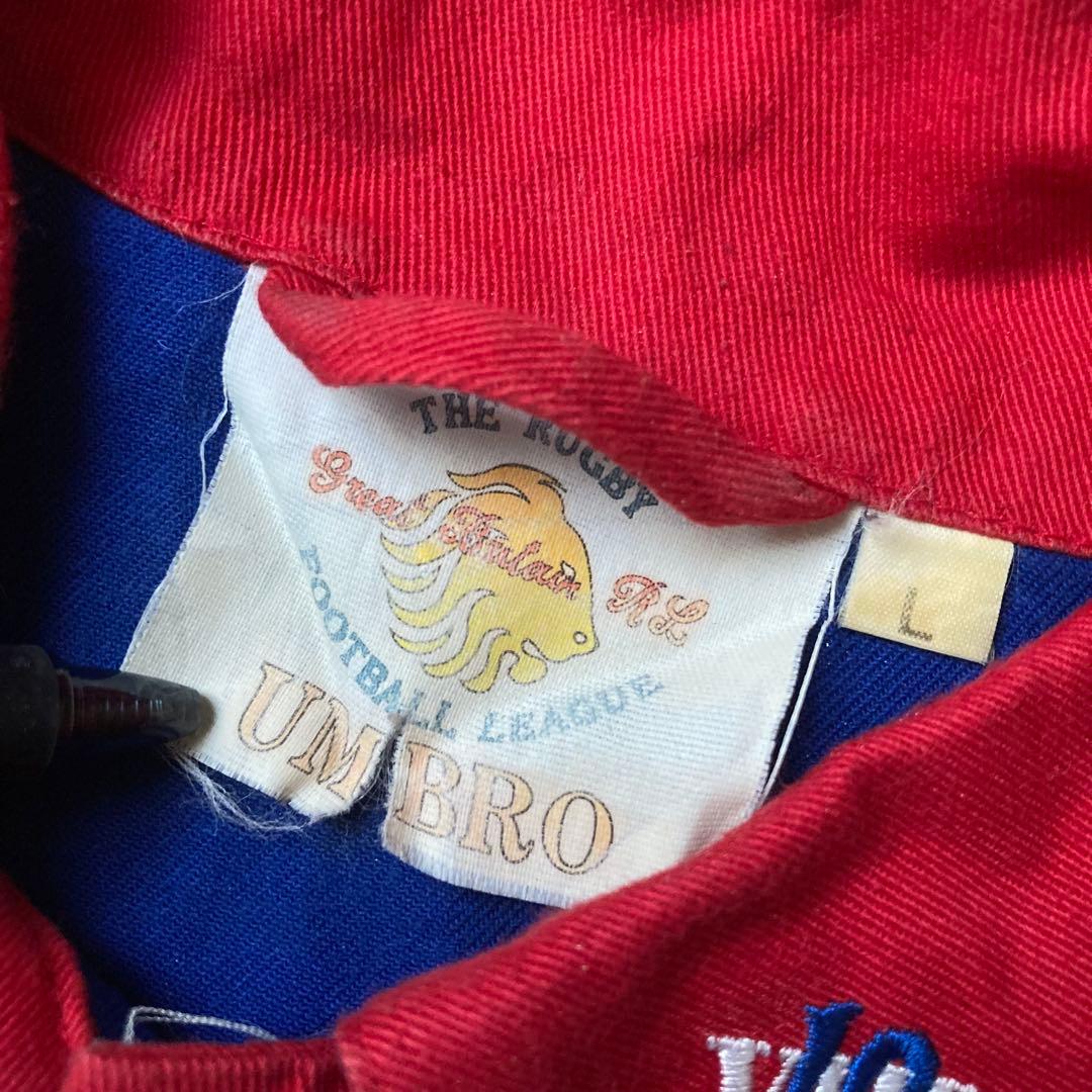 90s UMBRO 希少イギリス代表ラガーシャツ 刺繍 ヴィンテージ ラグビー