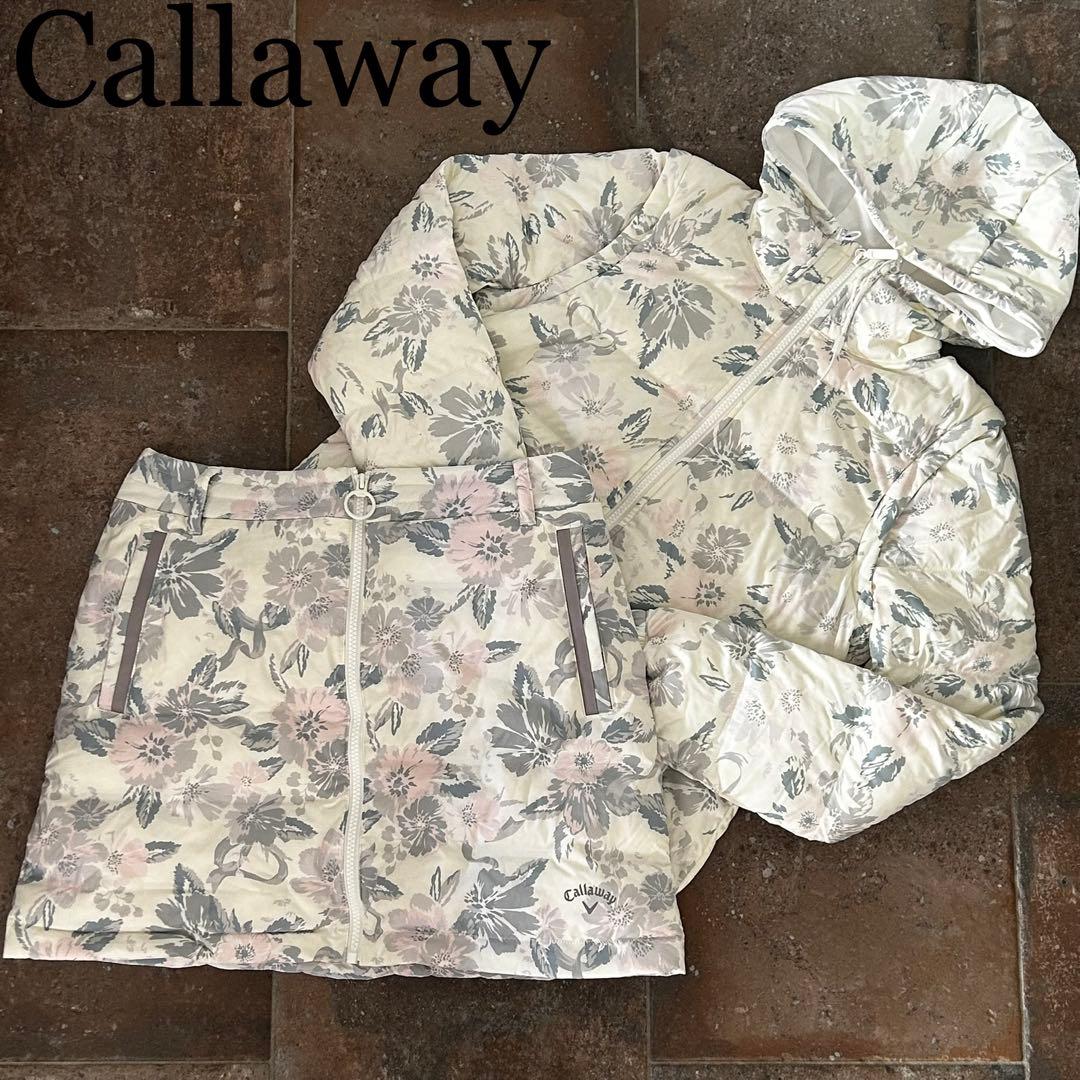 Callaway花柄　セットアップ　ダウン　スカート 総柄　上下セット