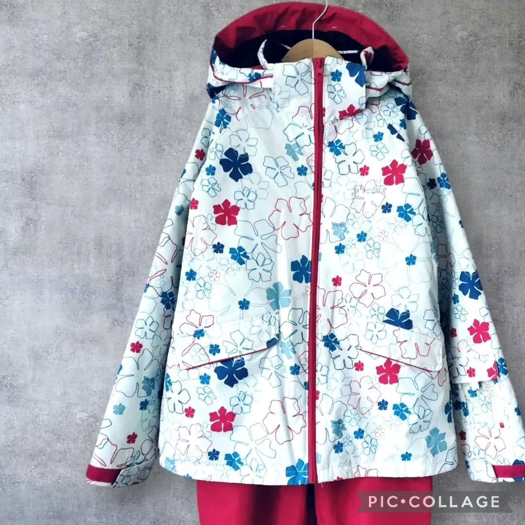 美品　Phenix クリスタルガールズ スキーウェア 160 花柄×ピンク 上下
