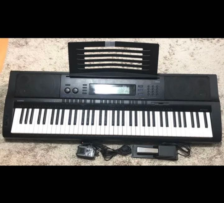 【CASIO】WK-500 キーボード　電子ピアノ　ペダル付き ※傷あり