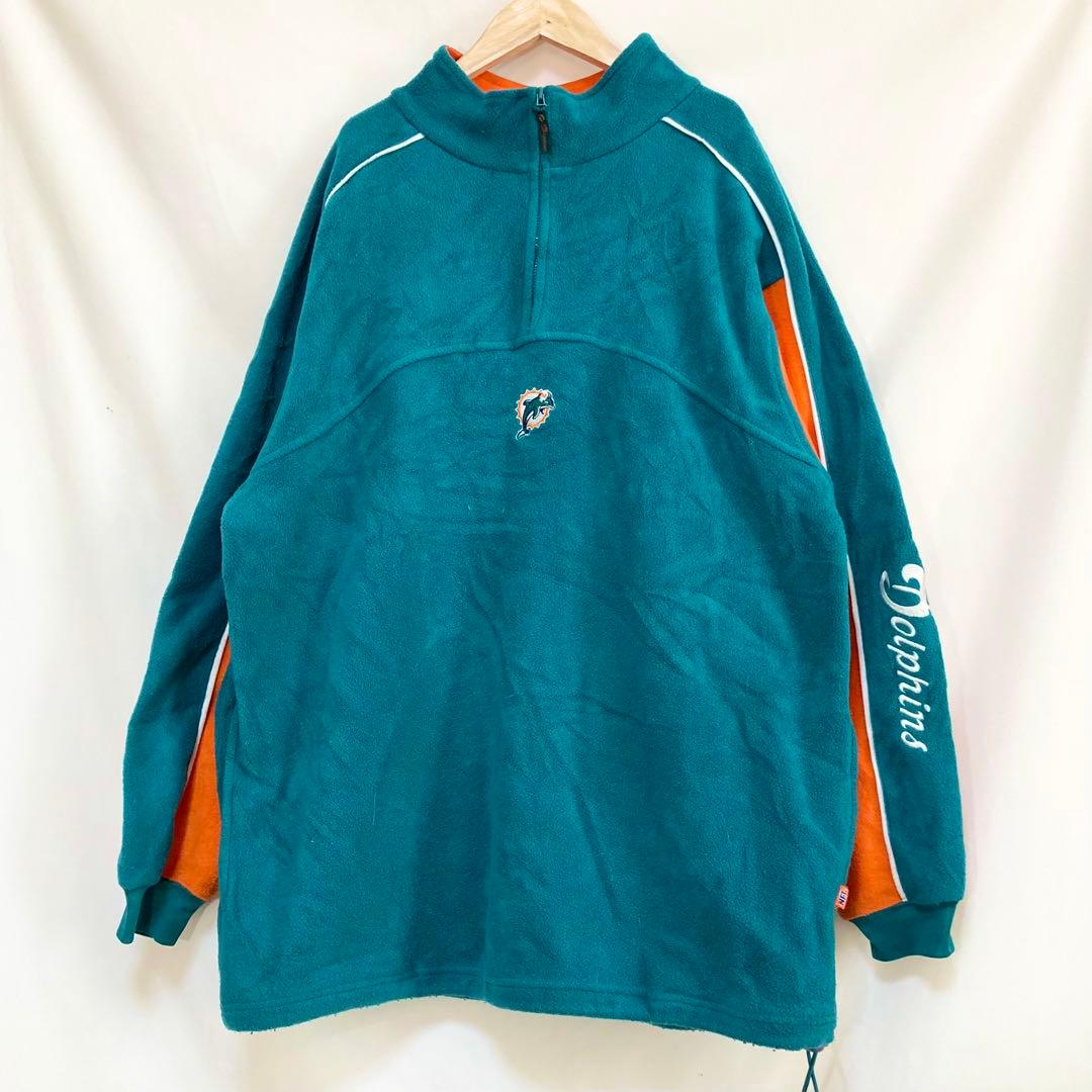 US古着【入手不可能!!】NFL ✈︎刺繍ロゴ フリース マイアミドルフィンズ