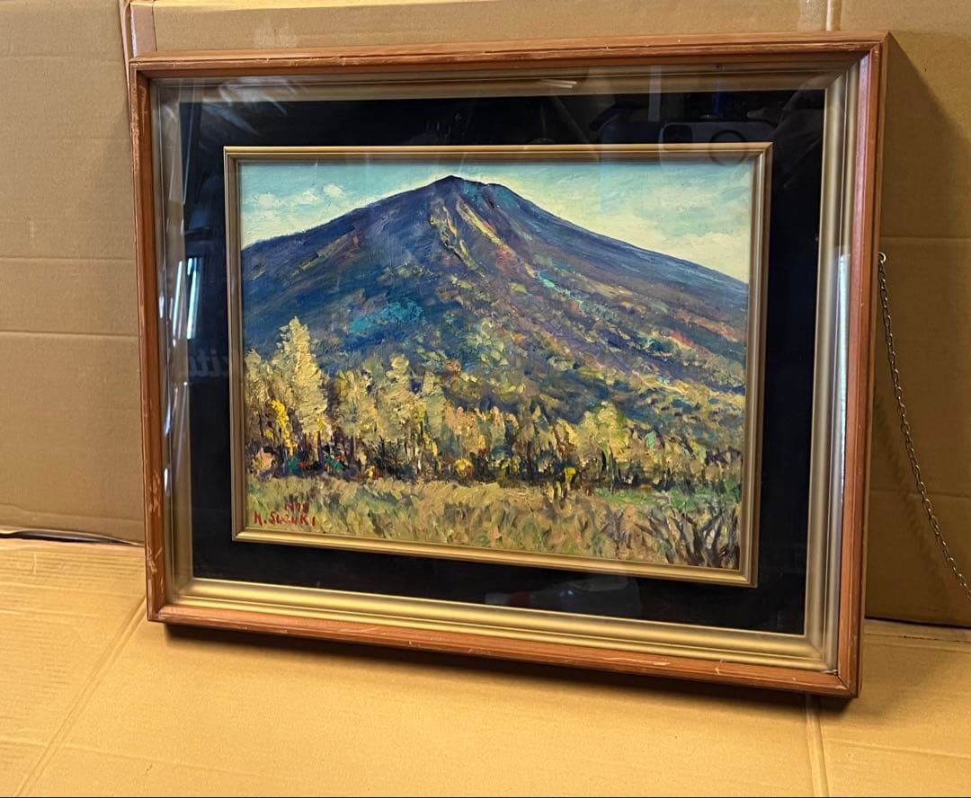 山の風景 油彩画 1978年