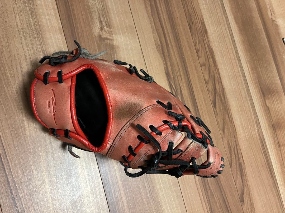 オレンジ レザー 野球グローブ