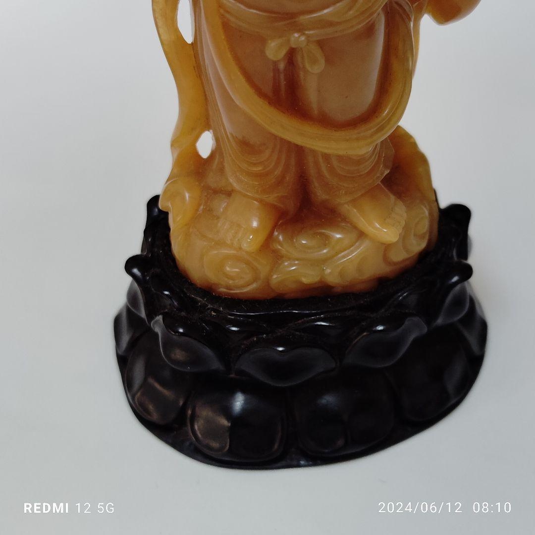 中国古美術/田黄石/観音様/置物