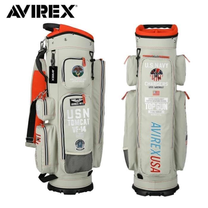新品 AVIREX アヴィレックスゴルフ キャディバッグ モスグリーン