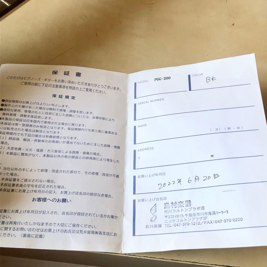 Pignose アンプ内蔵ミニギター PGG-200 BK ピグノーズ