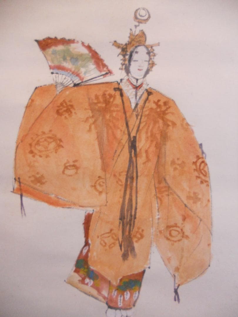 掛け軸 藤井松山 作 『 羽衣 』 紙本 希少 軸装 茶道具 茶掛け 掛軸 です