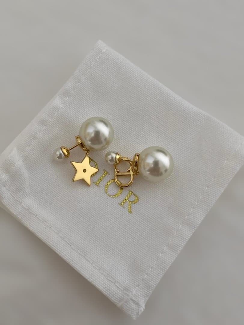 【美品】DIOR★ パール ピアス ゴールド