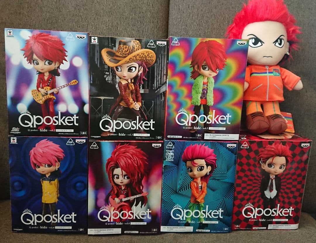 hide qposket ノーマルカラーver 7種 ＋ でっかいぬいぐるみ