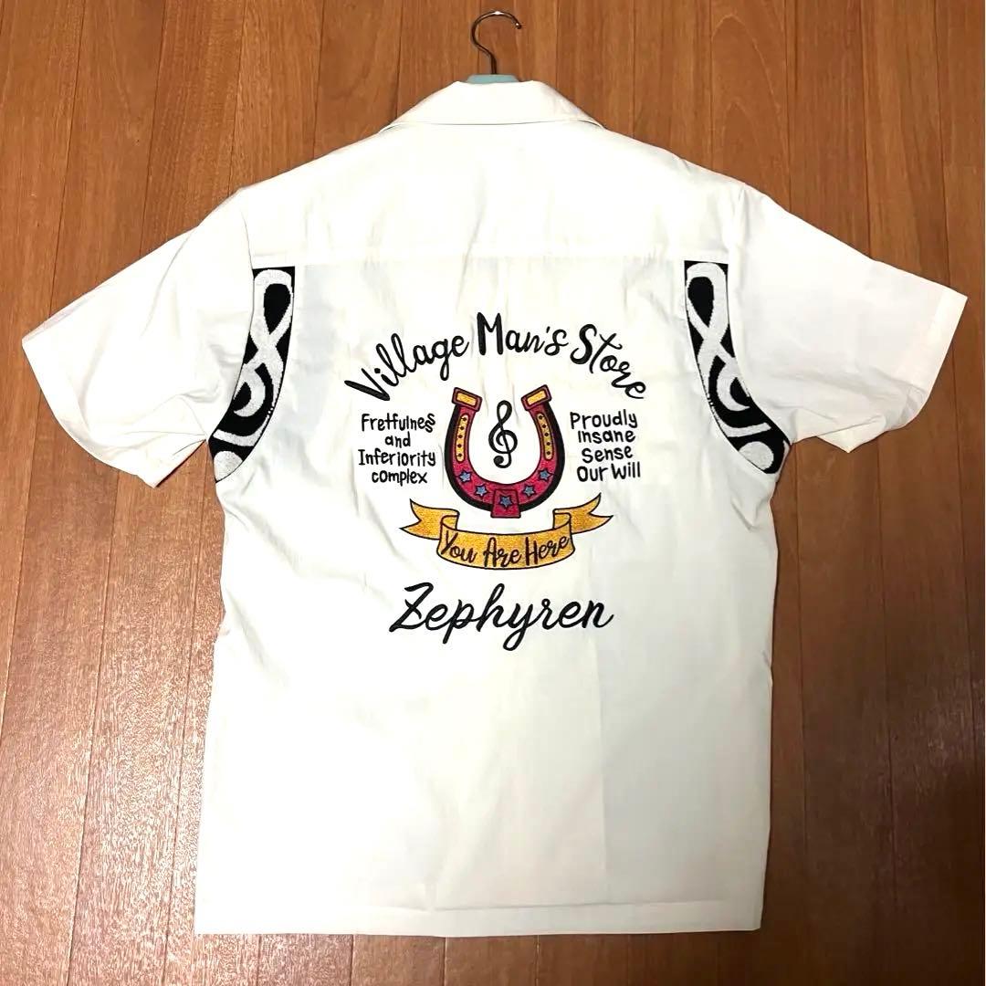 半額以下 ビレッジマンズストア zephyrenコラボ ボウリングシャツ 白M