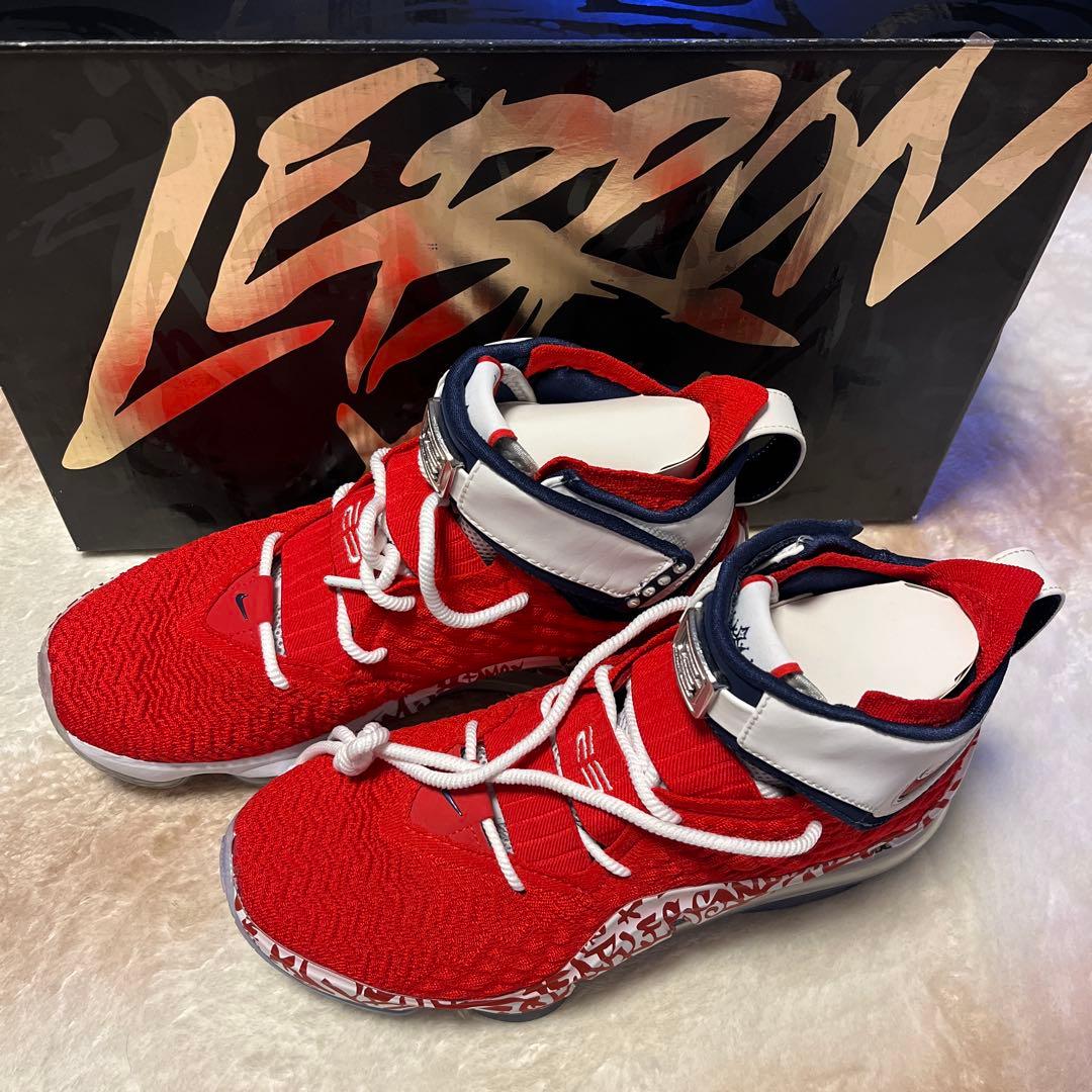 NIKE LeBron XVII バスケットボールシューズ 27cm 赤