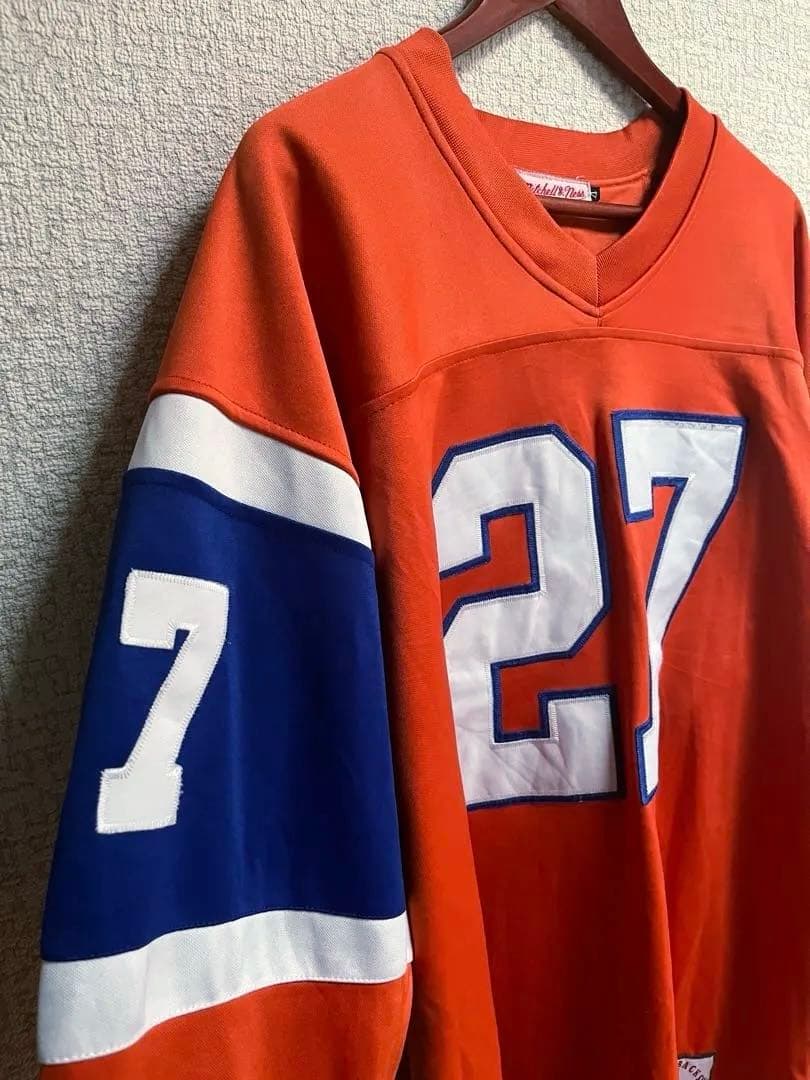 90s mitchell&ness NFL フットボールシャツ XL オレンジ