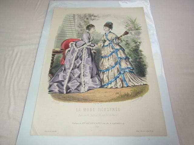 1874年銅版画◆フランス ファッション誌『ラ・モード・イリュストレ』No.24