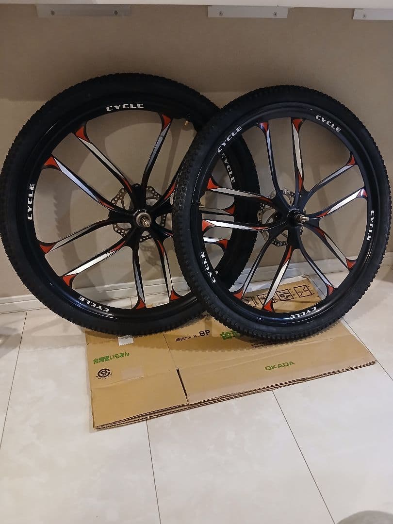 自転車ホイール 26インチ 黒 ダブルリム