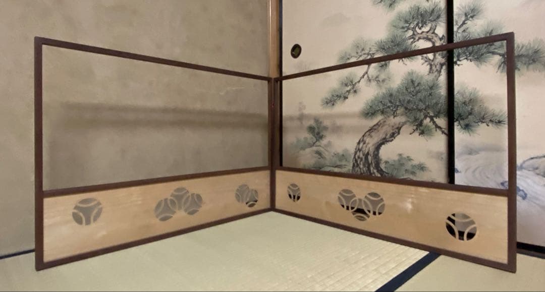 茶道具　風炉先屏風　ツボツボ　美品