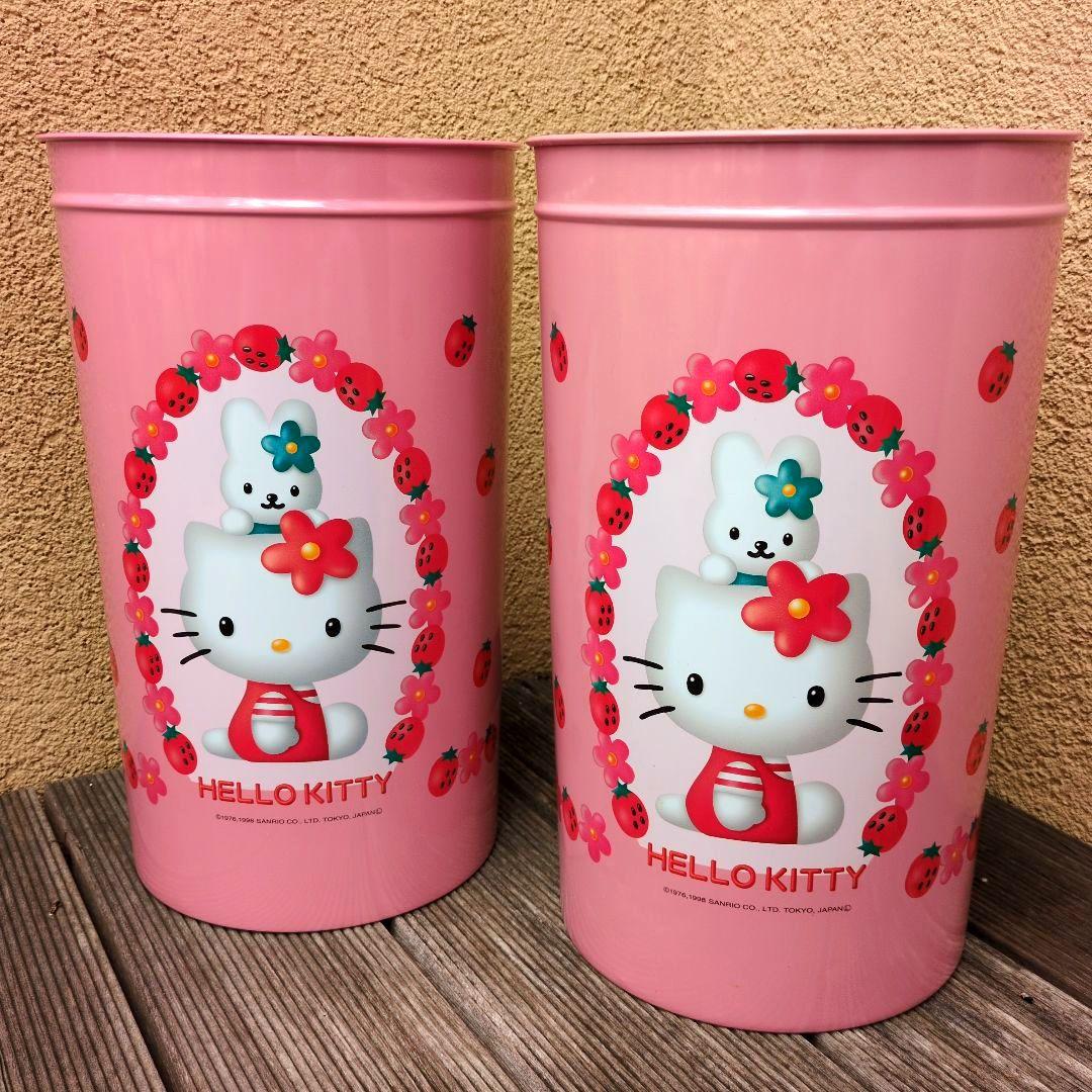 【新品】昭和レトロ　ハローキティ　キティちゃん　スチール缶　ゴミ箱