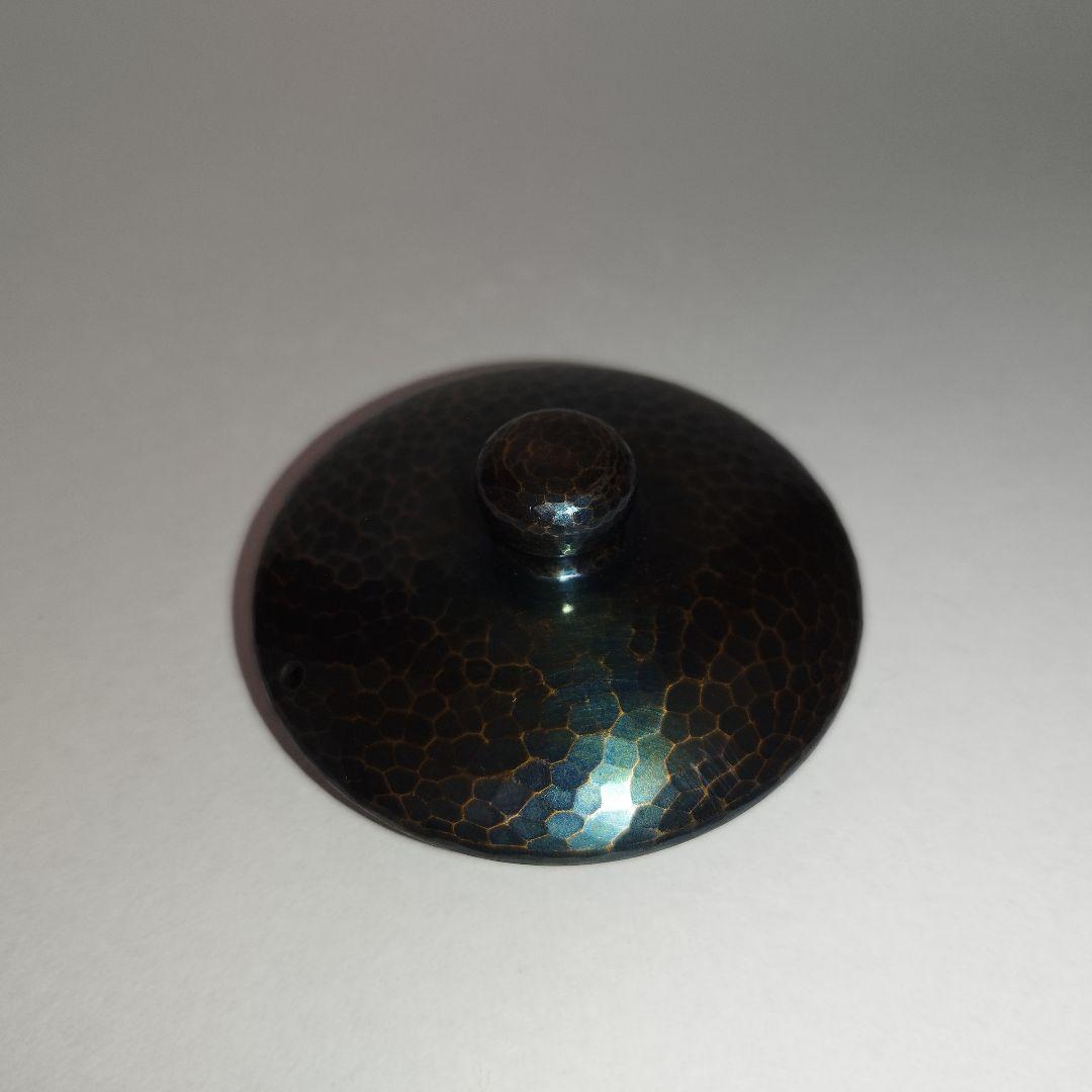 【美品】玉川堂　紫金色鎚肌 銅製急須　鎚起銅器、共箱/茶道具
