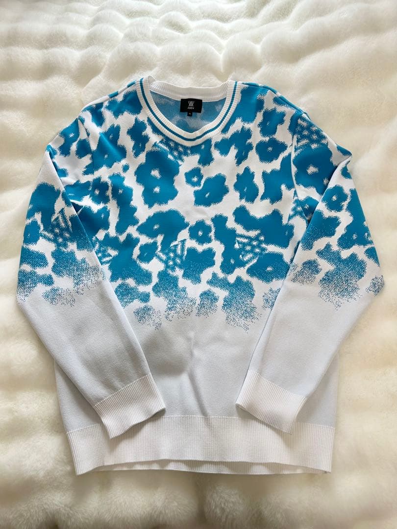 【美品】ANEW FLOWER PATTERN SWEATER/XL