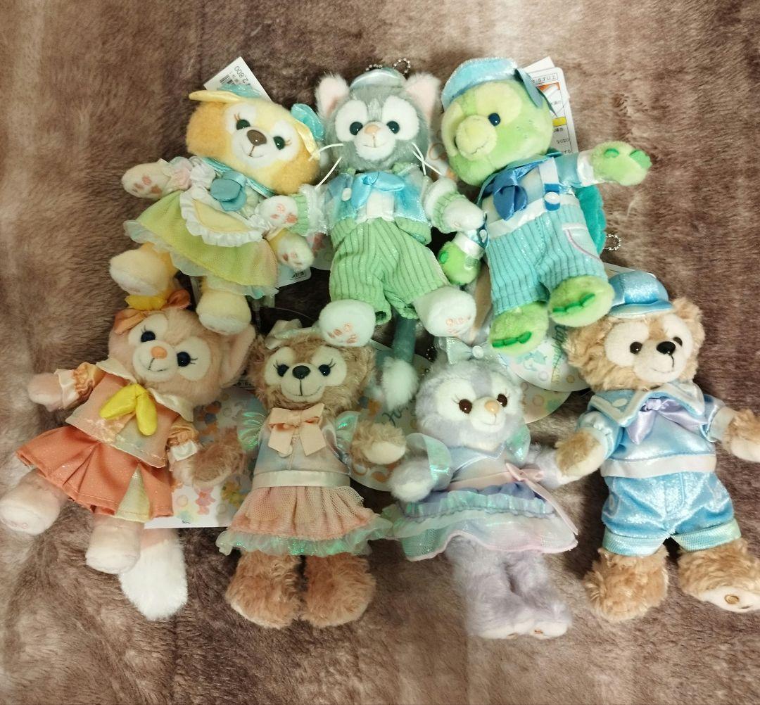 7個フルセット-ディズニーシーカラフルハピネス　20周年　ぬいぐるみバッジ
