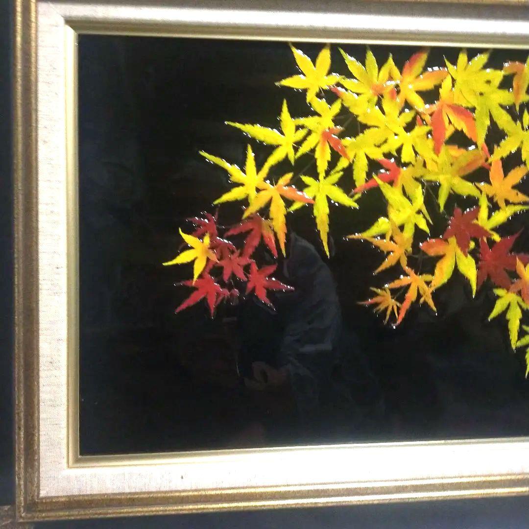 日本絵画 漆画・七宝？木製額