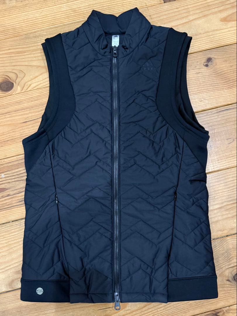 adidas 中綿ベスト×スカート セットアップ XS 黒 ゴルフ 防寒