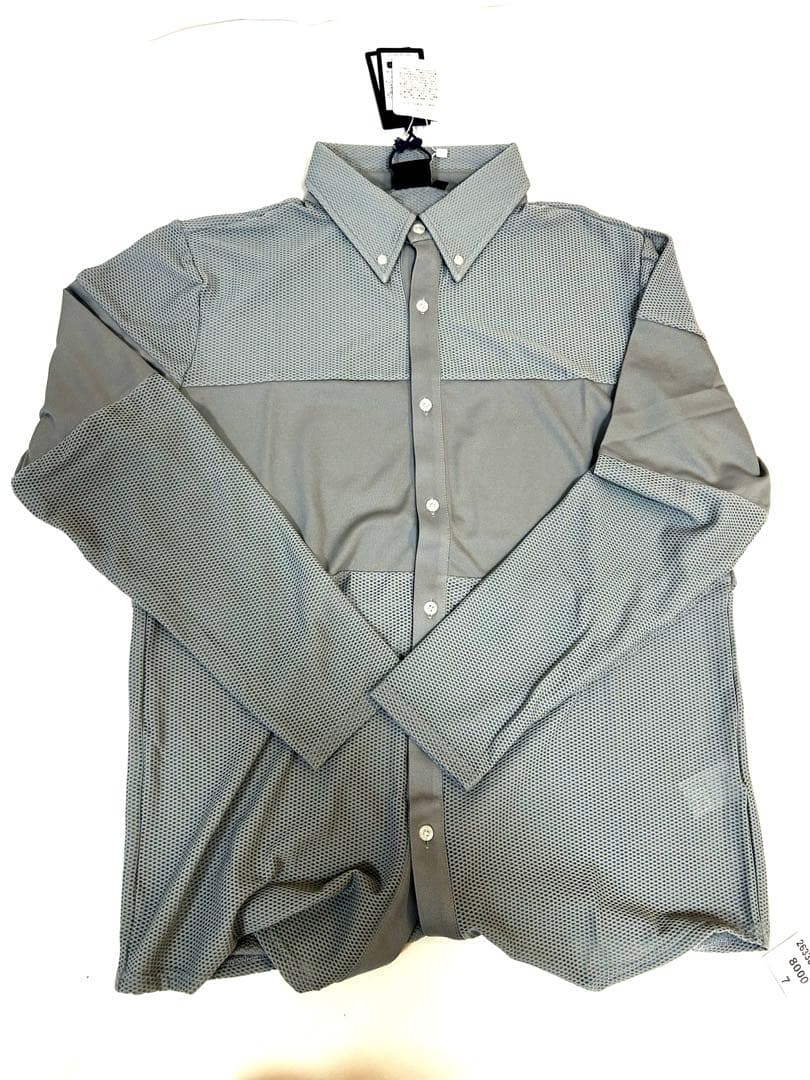 定価22000円　ムータマリン　ボタンダウン　ロングシャツ　グレー