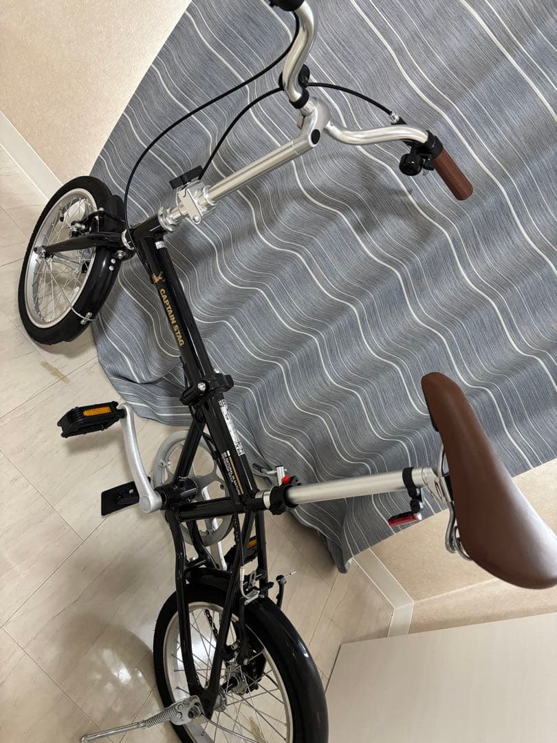 h*u様 折りたたみ自転車 ブラック ブラウンサドル