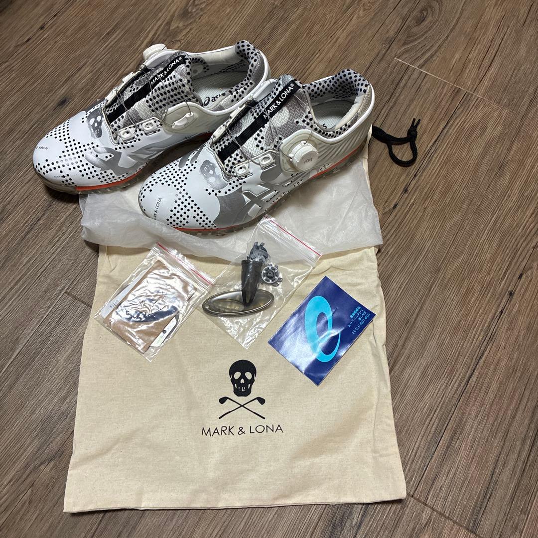 MARK & LONA ASICS コラボ ゴルフシューズ 白✖️シルバー26cm